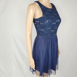Speechless Dress Size 7. Navy Blue With Jazz Aesthetic Sparkles. Formal Dress, J